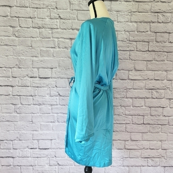 Victoria's Secret vintage turquoise blue wrap luxurious robe One Size - Picture 5 of 9